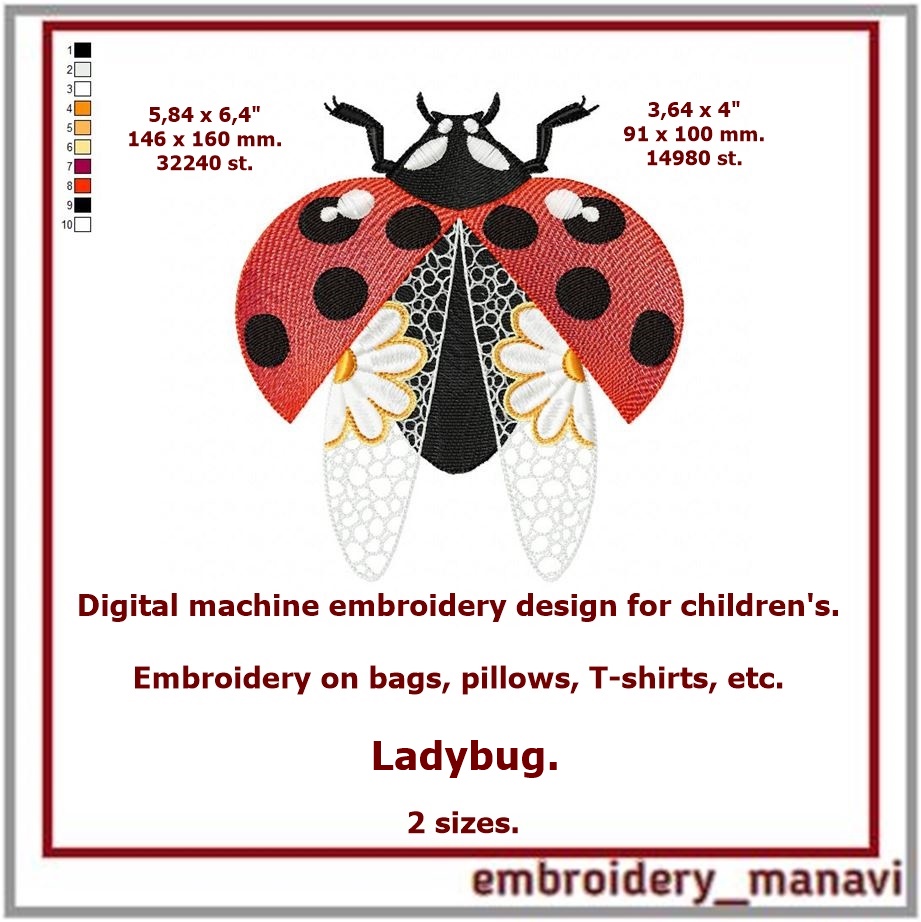 Free ladybug Embroidery Design - Machine Embroidery - 6 Sizes - Instant  Download Machine Embroidery Designs - Patterns & Fonts