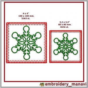 Embroidery Design Christmas Biscornu Sachet hot cup stand 1.