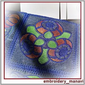 Set 2 for patchwork with flower. Machine Embroidery design.
