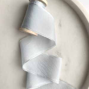 Pale Blue Silk Ribbon - KrasnovaSilk