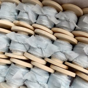 Pale Blue Silk Ribbon - KrasnovaSilk