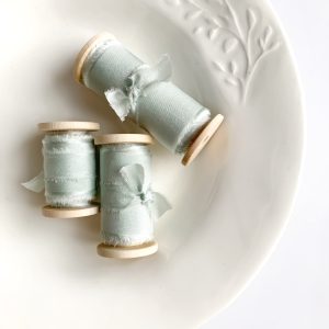 Pale Green Silk Ribbon - KrasnovaSilk