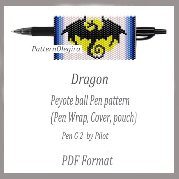 DRAGON Bead pattern PDF file Bead cover pen Bead pen wraps Beading patterns Olegirabeadpatterns