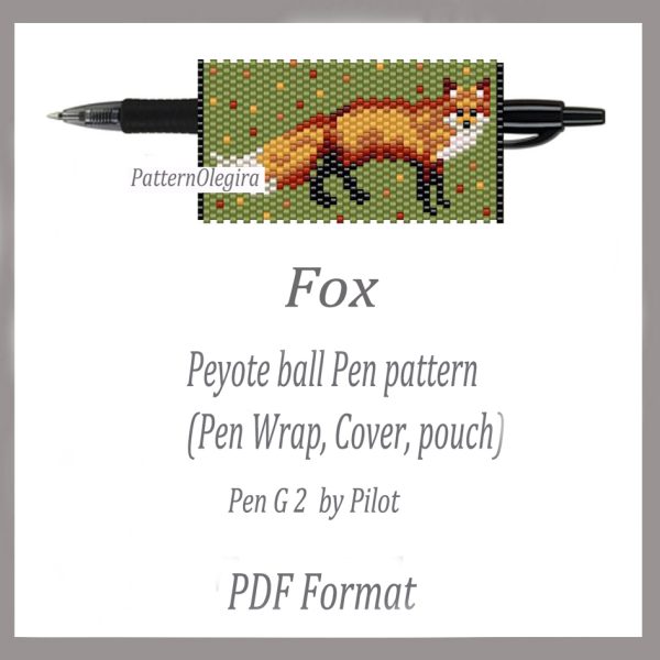 FOX Bead pattern PDF file Bead cover pen Bead pen wraps Beading patterns Olegirabeadpatterns