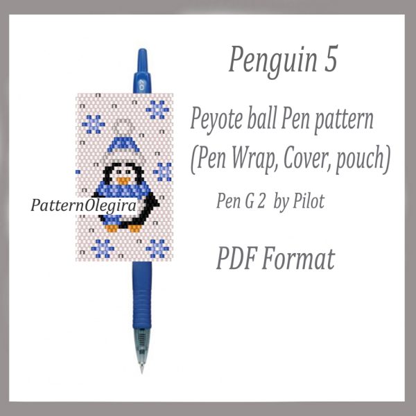 PENGUINS 5 bead pattern PDF file Beading patterns Beading cover pen Beading pen wraps Christmas patterns Olegirabeadpatterns