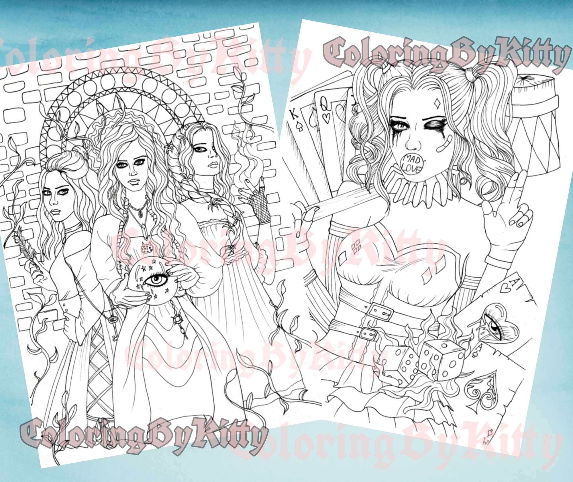 Delusion pdf coloring book 20 gothic pages to color - Crealandia