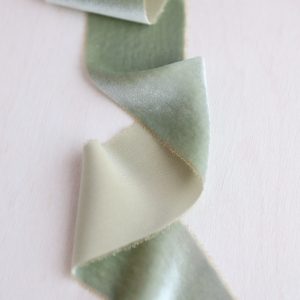 Sage Green Velvet Silk Ribbon | Hand Dyed Velvet Silk Ribbon