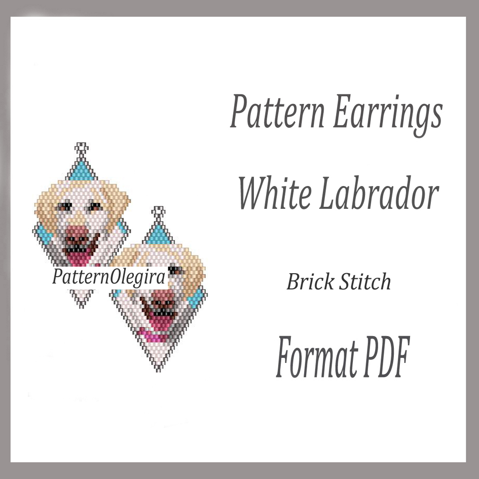 Dog 38 beading earrings Bead pattern dog Olegirabeadpatterns