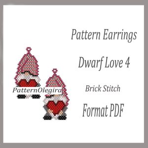 DWARF LOVE 4 Earrings bead pattern PDF file Beading patterns Beadin earrings Olegirabeadpatterns Love patterns