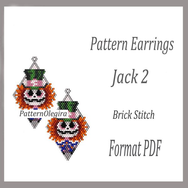 JACK 2 Earrings bead pattern PDF file Beading patterns Beading earrings Olegirabeadpatterns