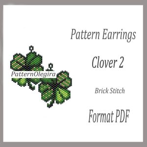 CLOVER 2 Earrings bead pattern PDF file Beading patterns Beading earrings Olegirabeadpatterns