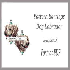 DOG LABRADOR Earrings bead pattern PDF file Beading patterns Beading earrings Olegirabeadpatterns Dogs patterns