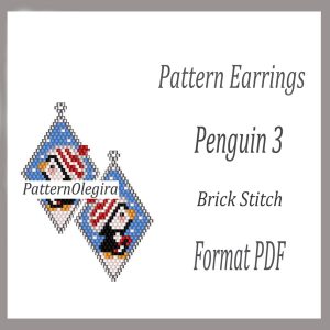 PENGUIN 3 Earrings bead patterns PDF file Beading patterns Beading Earrings Olegirabeadpatterns