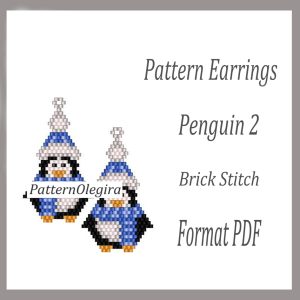 PENGUIN 2 Earrings bead patterns PDF file Beading patterns Beading Earrings Olegirabeadpatterns