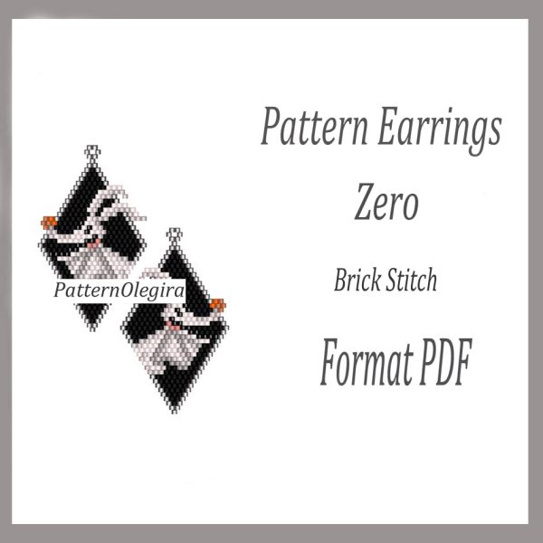 ZERO Dog Earrings bead patterns PDF file Beading patterns Beading earrings Olegirabeadpatterns