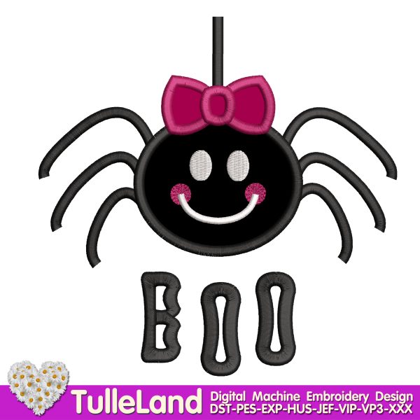 Spider applique Machine embroidery design