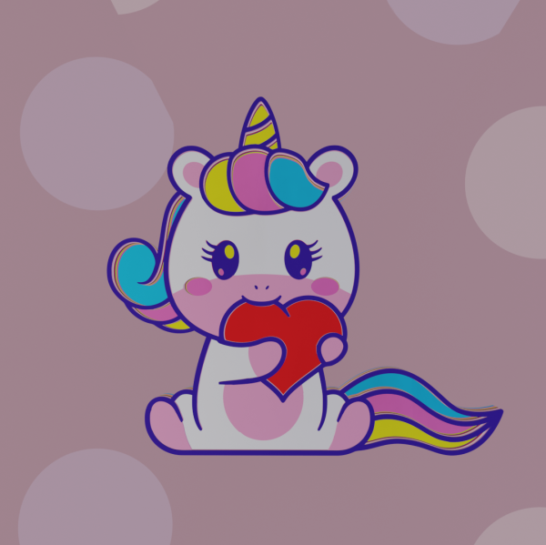UNICORN IN LOVE - Unicornio enamorado - multicapas