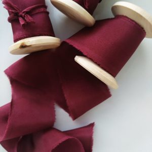 Dusty Rose Hand Dyed Silk Ribbon - KrasnovaSilk