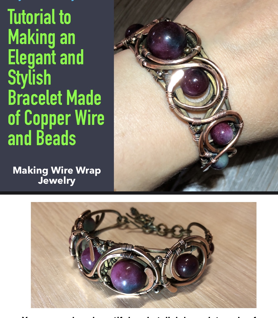 How to Make a Wire Wrapped Bracelet - Living a Real Life