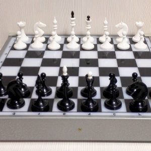 Antique Soviet Chess with chessboard. Vintage Russian Chess USSR