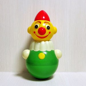Vintage Soviet Musical Doll Clown.Russian Doll Roly Poly