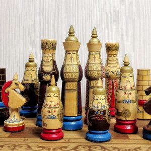 Vintage Soviet Wooden Chess set. Russian Antique chess.Chess USSR
