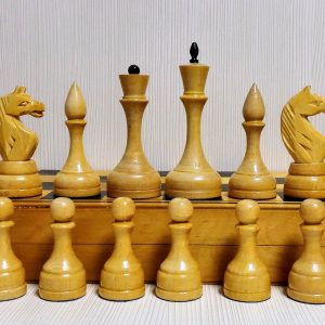 Large Antique Soviet Wooden Chess. Vintage Russian chess USSR