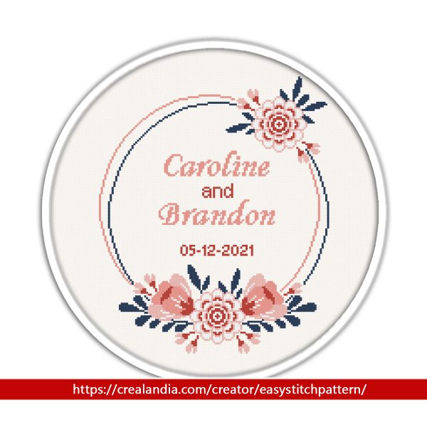 Wedding cross stitch pattern Anniversary DIY