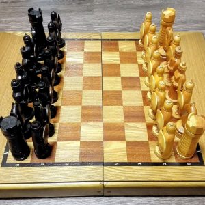 Unique Antique Soviet Chess Handmade.Vintage Russian Wooden Chess