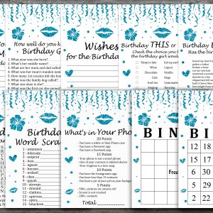 Blue glitter Birthday Games package,INSTANT DOWNLOAD
