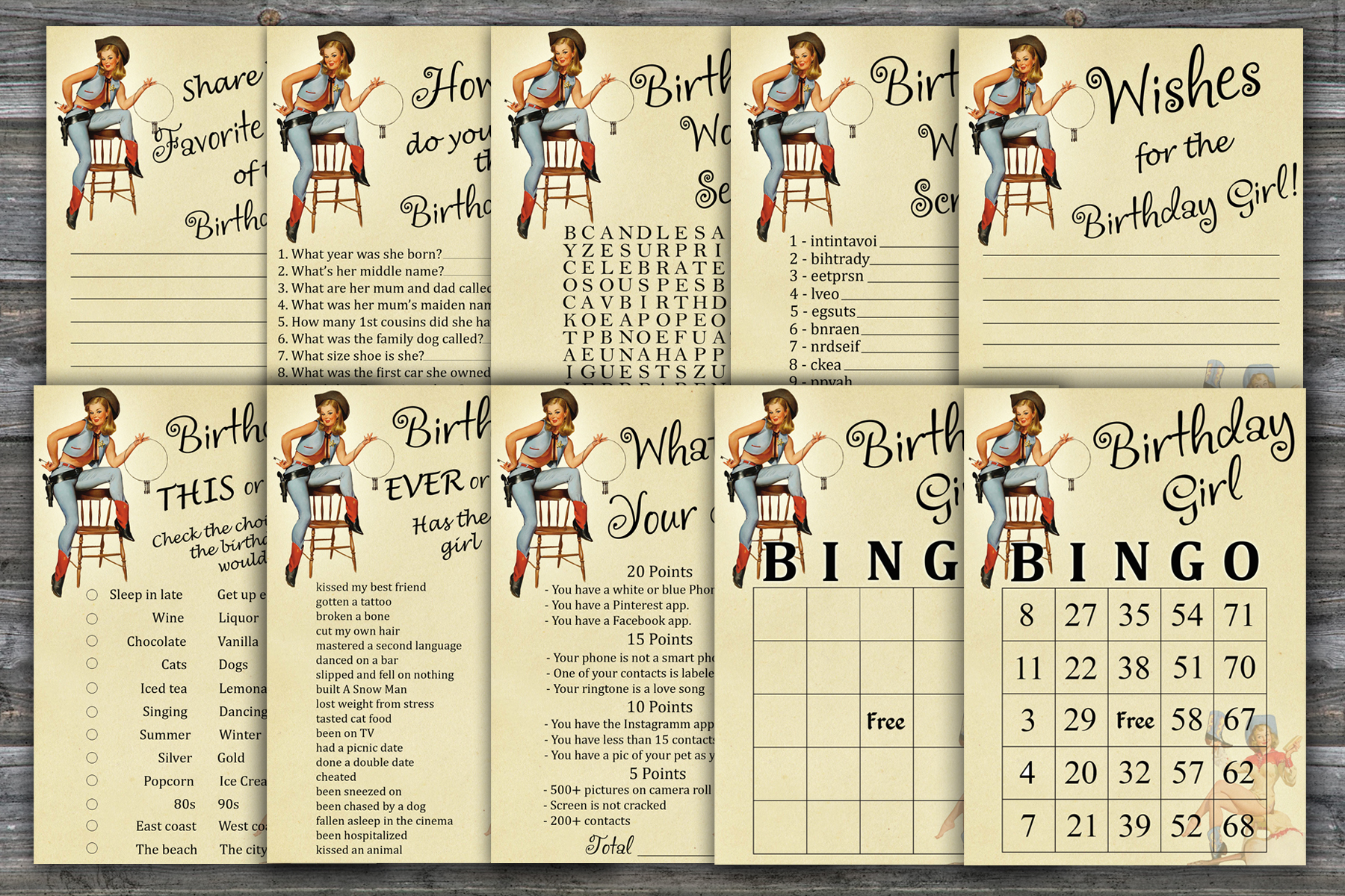 bingo for etsy GAME 9 4