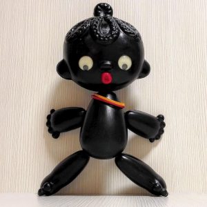 Vintage Soviet Plastic Toy Black Doll. Antique Collectible Doll