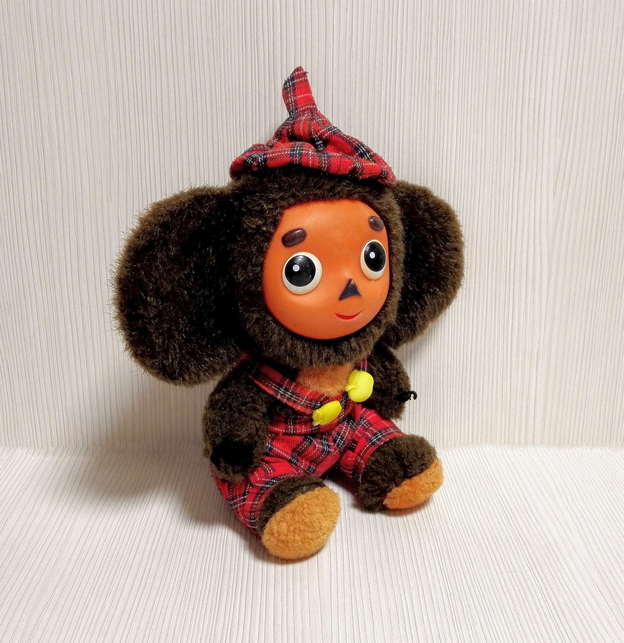 Vintage Soviet Musical Plush Toy Cheburashka. Antique Toys