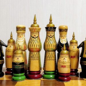 Soviet Antique Wooden Chess set. Russian chess.Vintage chess USSR