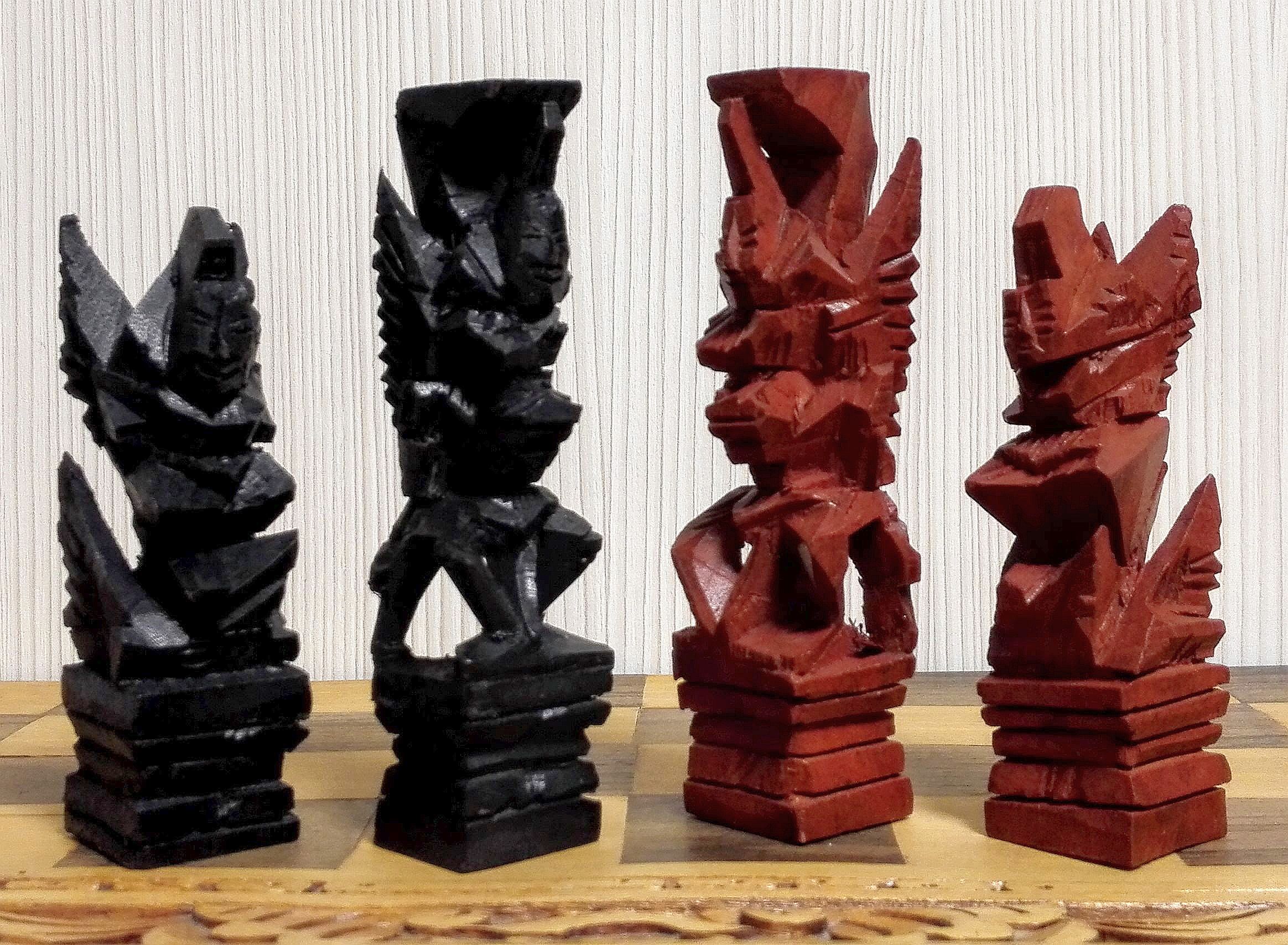 Kiva Store  Hand Carved Natural Wood Folding Chess Set from Bali - Play to  Win