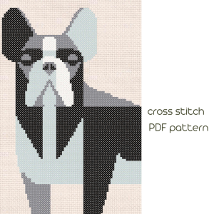 Bulldog cross stitch,Animal cross stitch pattern, PDF Pattern/46/