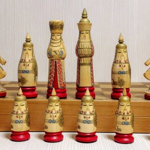 Vintage Soviet Wooden Chess set. Russian Antique chess.Chess USSR