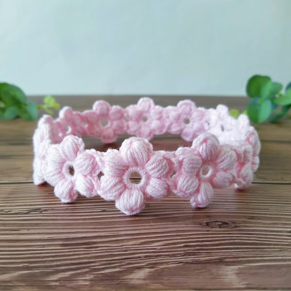 Headband baby girl crochet pattern with flowers