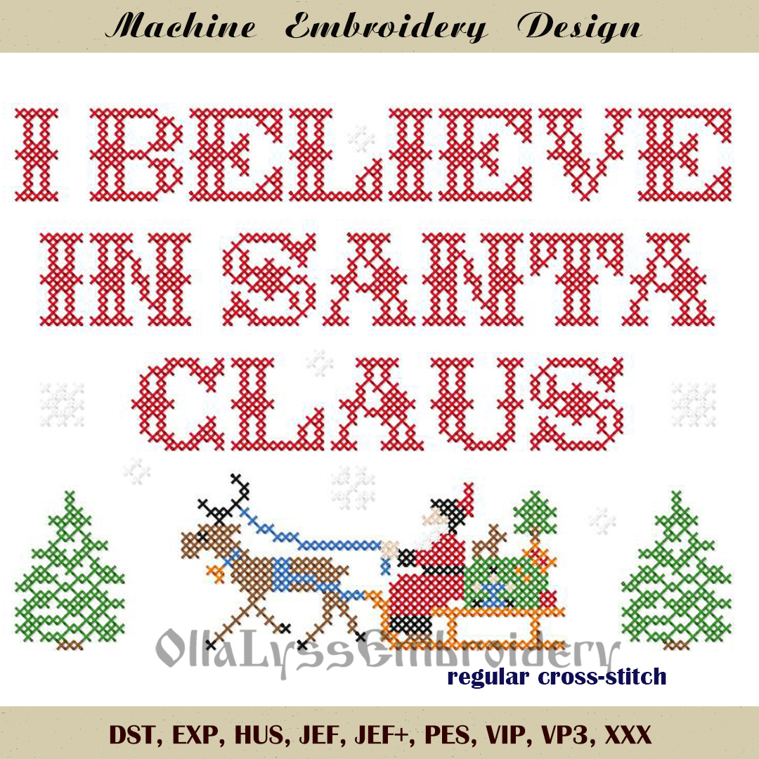 I believe in Santa Claus cross stitch