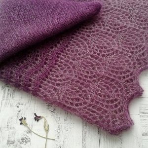 Lace Edge Garter Stitch Shawl Knitting Pattern 2 colored