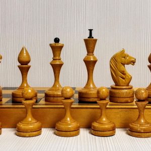 Large Vintage Soviet Wooden Chess. Antique Russian chess USSR