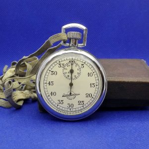 Vintage Soviet Stopwatch in box. Button Mechanical Stopwatch USSR