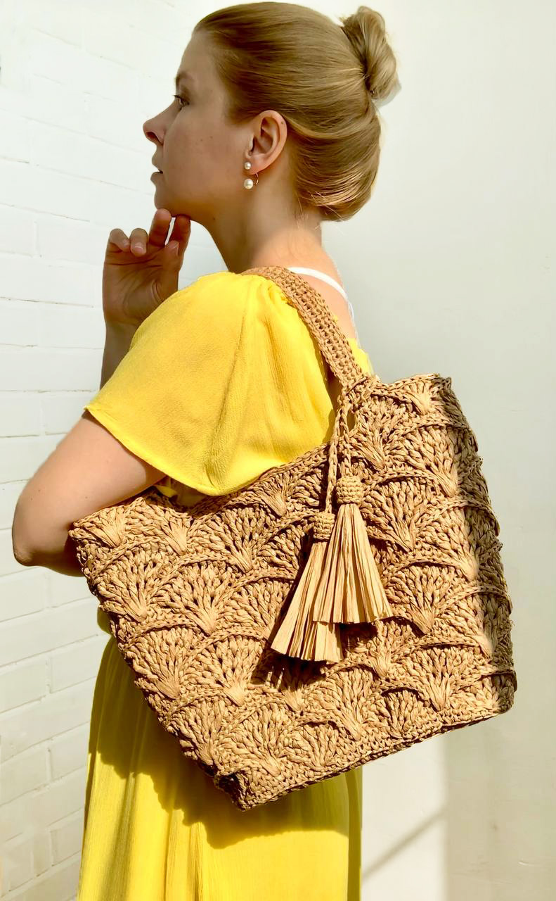 Crochet pattern Raffia Tote Bag PDF Tutorial - Crealandia