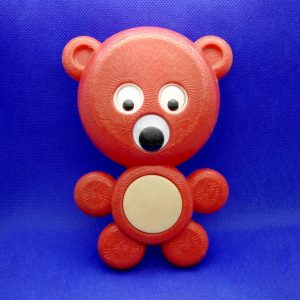Vintage Soviet Plastic Toy Bear.Antique Toy USSR.Red Teddy Bear