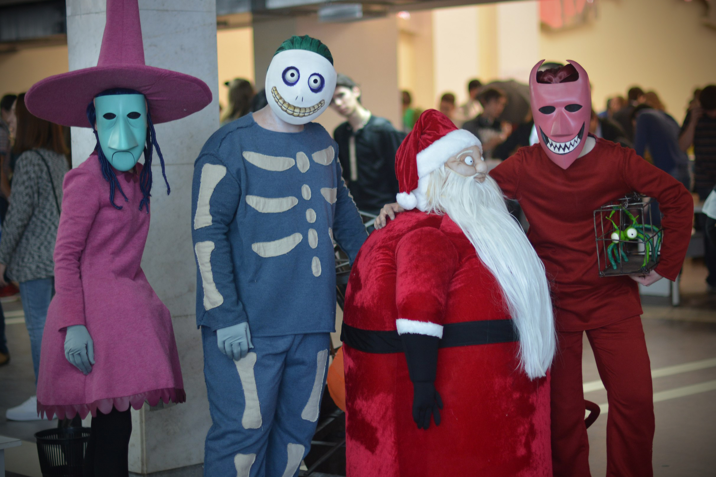 Lock Shock Barrel masks inspired by The Nightmare Before Christmas