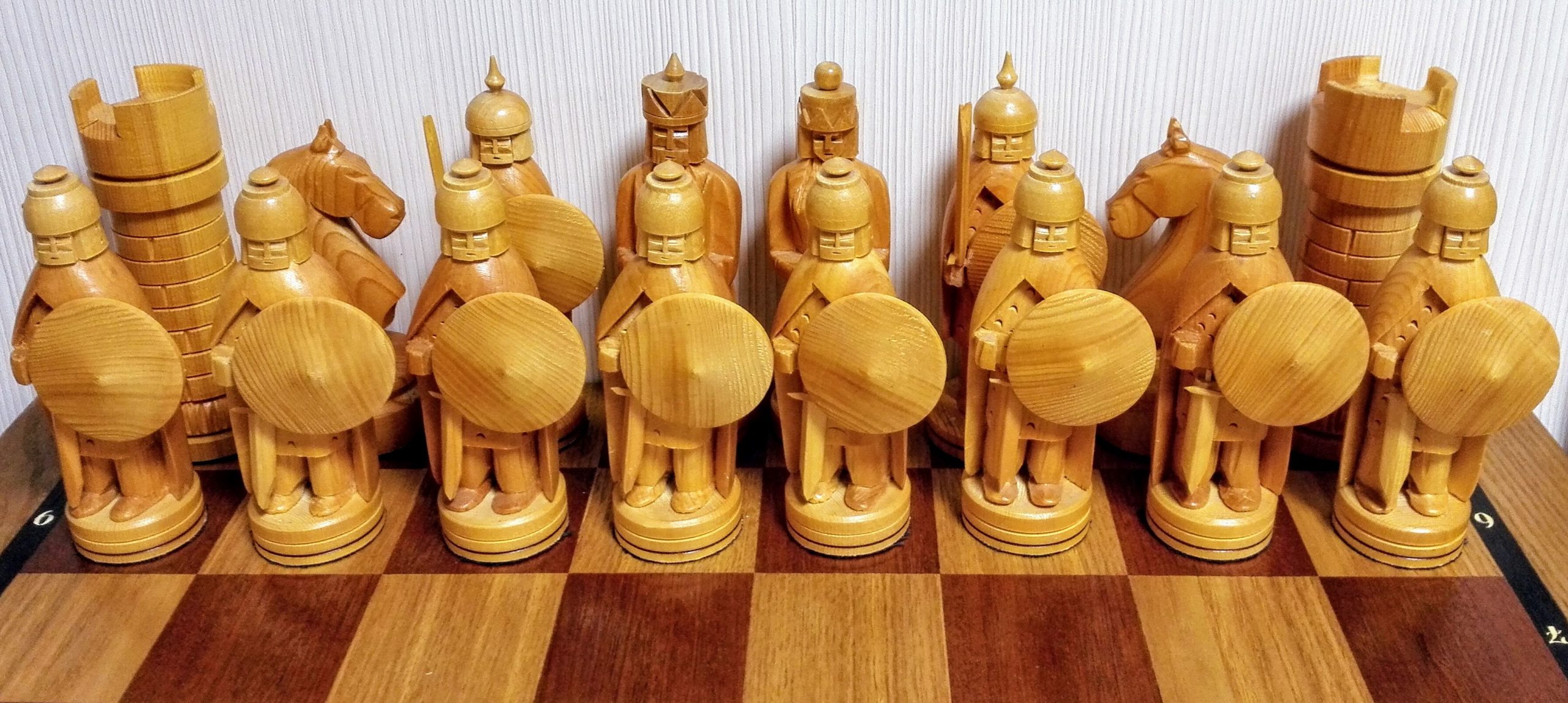 Antique Soviet Chess Handmade. Big Russian Wooden Chess