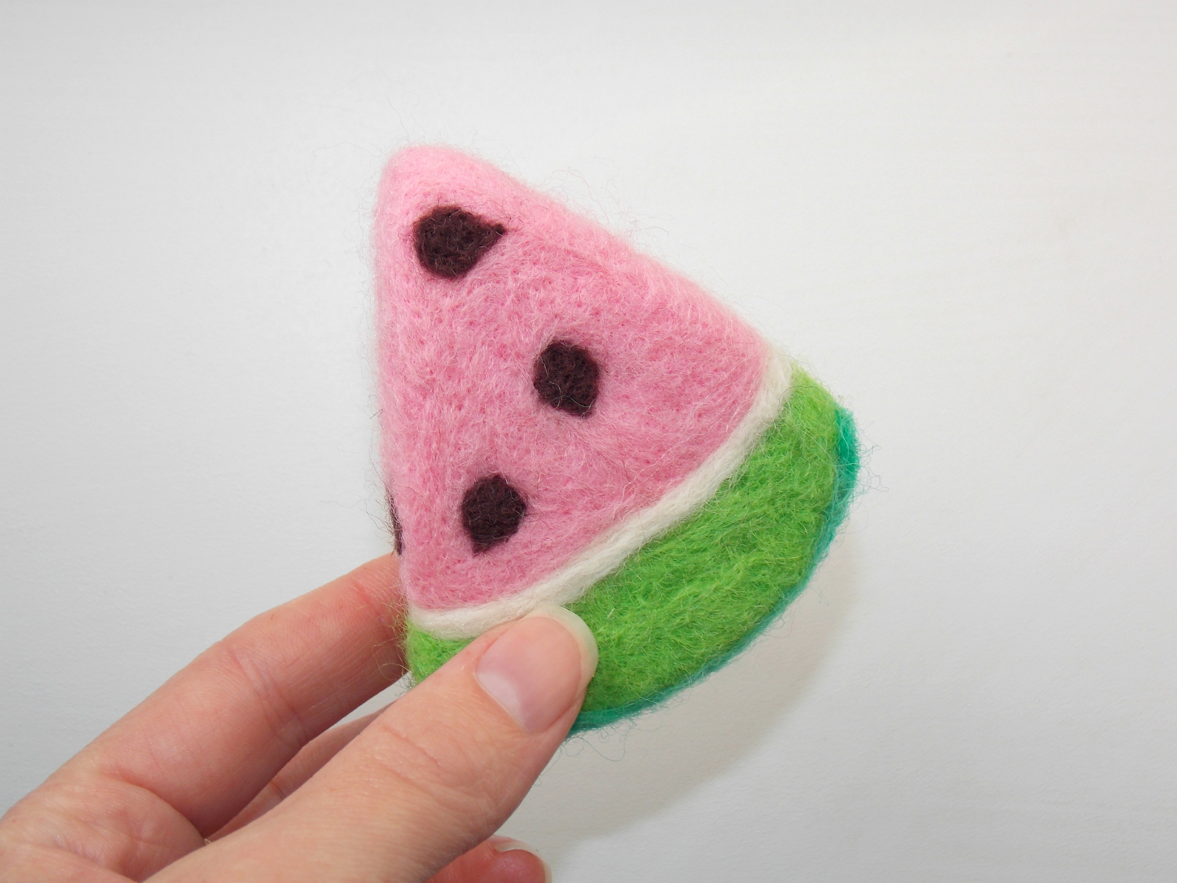 Handmade wool felt watermelon for pretend play- Felt and Yarn