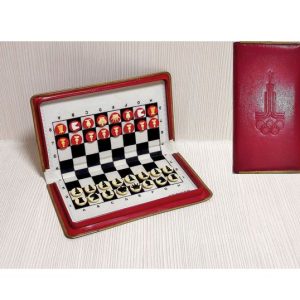 Antique Soviet Travel Magnetic Chess. Road Pocket Chess Moscow 80