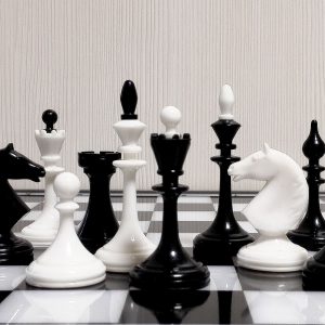 Antique Soviet Chess with chessboard. Vintage Russian Chess USSR
