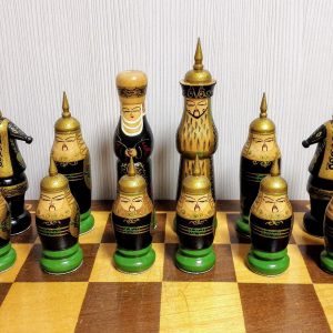 Soviet Antique Wooden Chess set. Russian chess.Vintage chess USSR